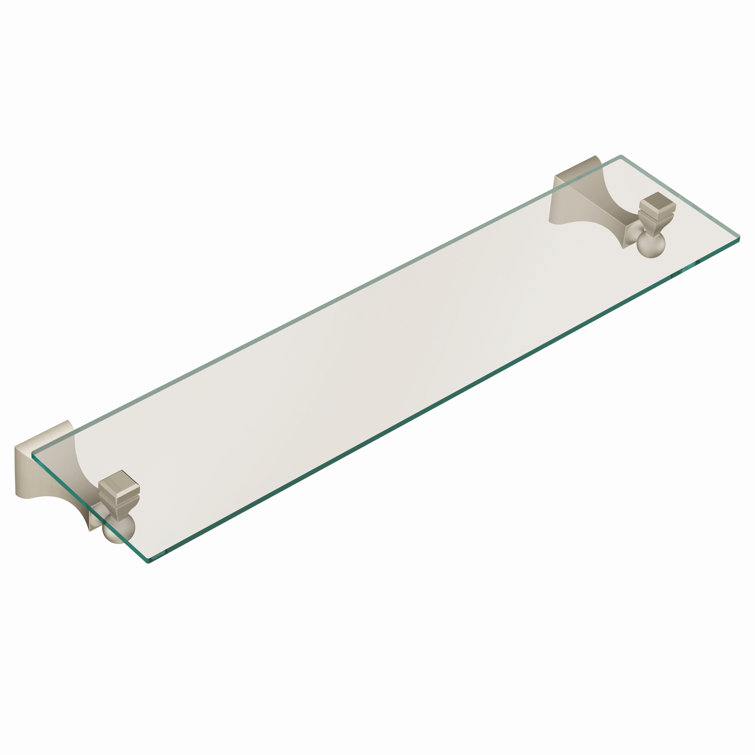 Brushed Nickel Glass Shelf for Bathroom Everything Bathroom